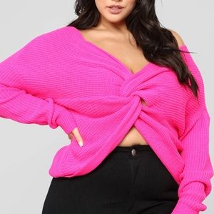 TWIST FRONT SWEATER - FASHION NOVA